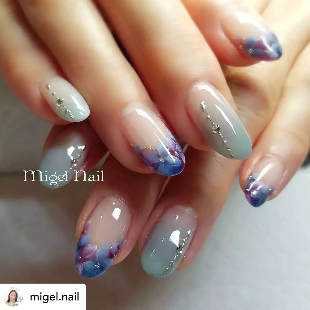 【mio先生YouTube】紫陽花フレンチネイル　アートカラーセット